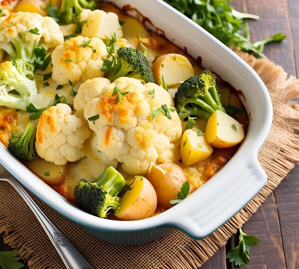 Bloemkool-broccoli ovenschotel