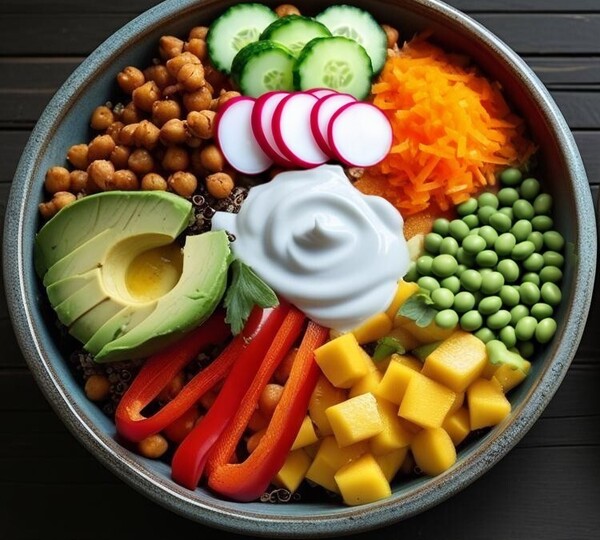 Regenboog Quinoa Bowl